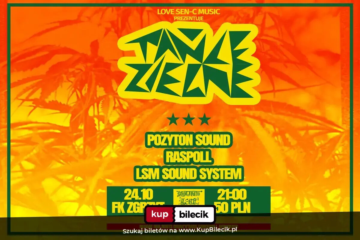 Tańce Zielne - Pozyton x Raspoll x LSM Sound System, plakat wydarzenia