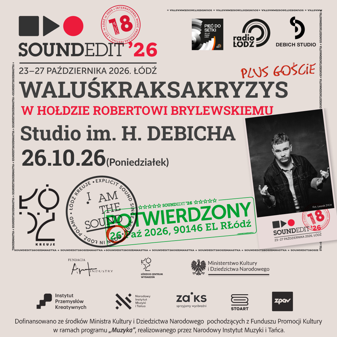 Soundedit'26 - WaluśKraksaKryzys plus goście w hołdzie Robertowi Brylewskiemu, plakat wydarzenia