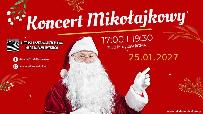 Koncert Mikołajkowy, plakat wydarzenia