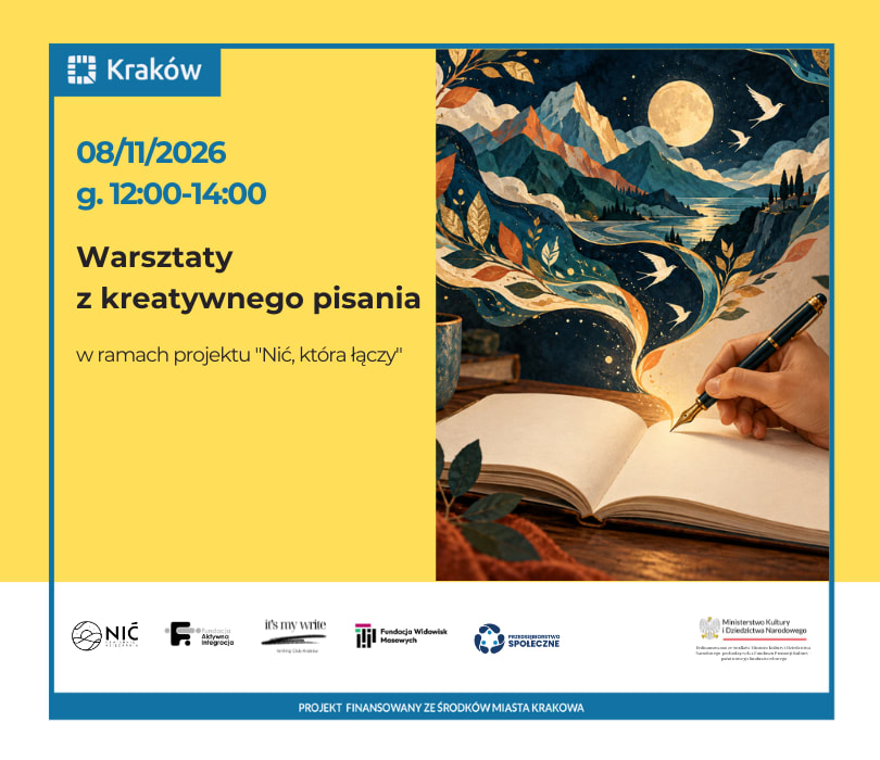 Warsztaty Kreatywnego Pisania, plakat wydarzenia
