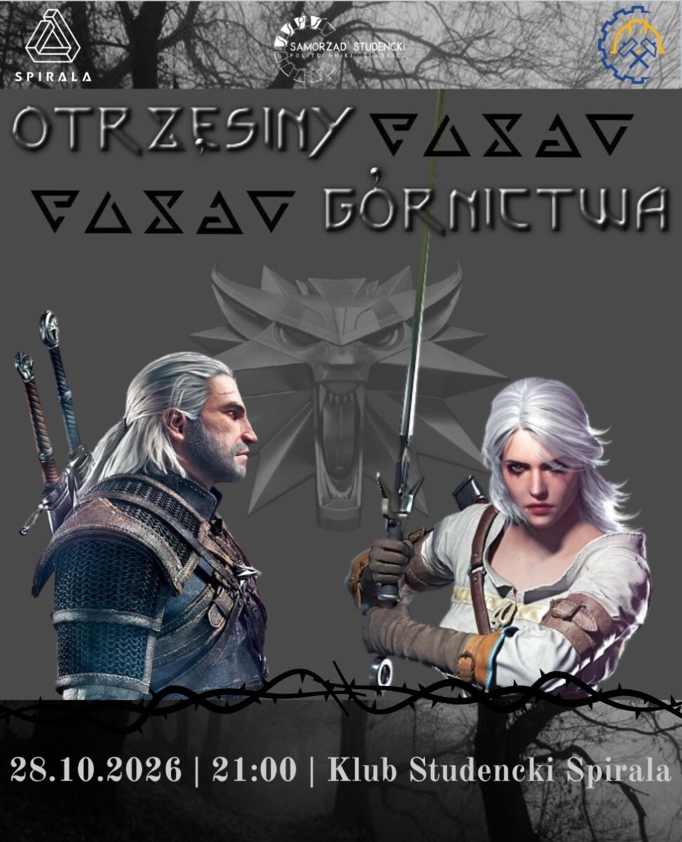 Otrzęsiny GIBiAP w klimacie Wiedźmina, plakat wydarzenia