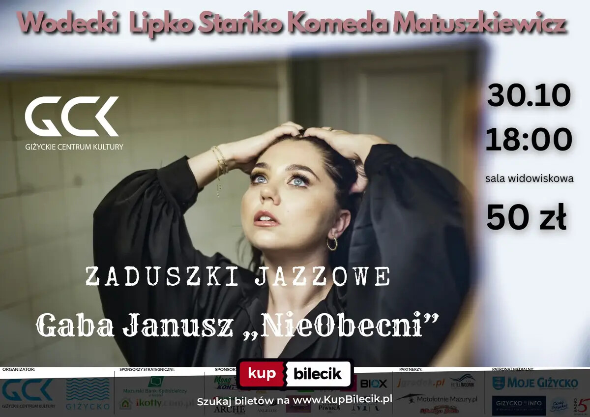 GABA JANUSZ "NIEOBECNI". ZADUSZKI JAZZOWE, plakat wydarzenia