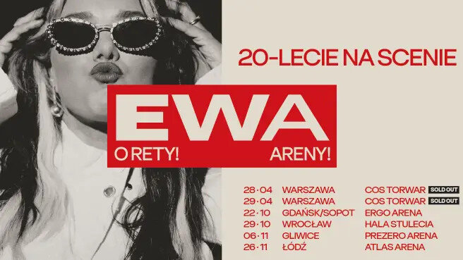 Ewa Farna - "o rety, areny!", plakat wydarzenia
