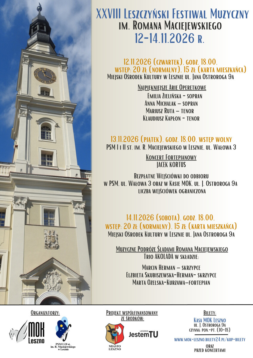 XXVIII Festiwal im. Romana Maciejewskiego || Koncert Tenorów || Najpiękniejsze arie operetkowe || KONCERT, plakat wydarzenia