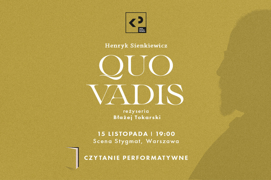 Czytanie performatywne „Quo vadis”, plakat wydarzenia