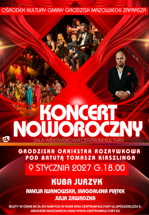 Koncert Noworoczny - Grodziska Orkiestra Rozrywkowa, plakat wydarzenia