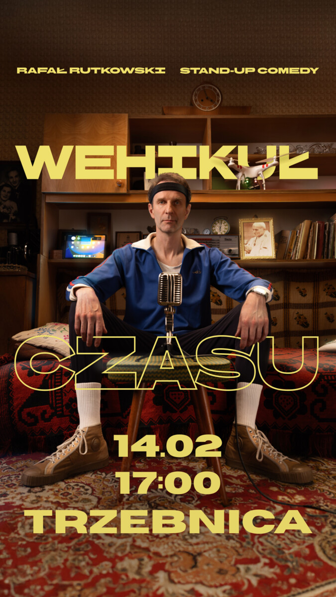 Rafał Rutkowski stand-up: Wehikuł czasu, plakat wydarzenia