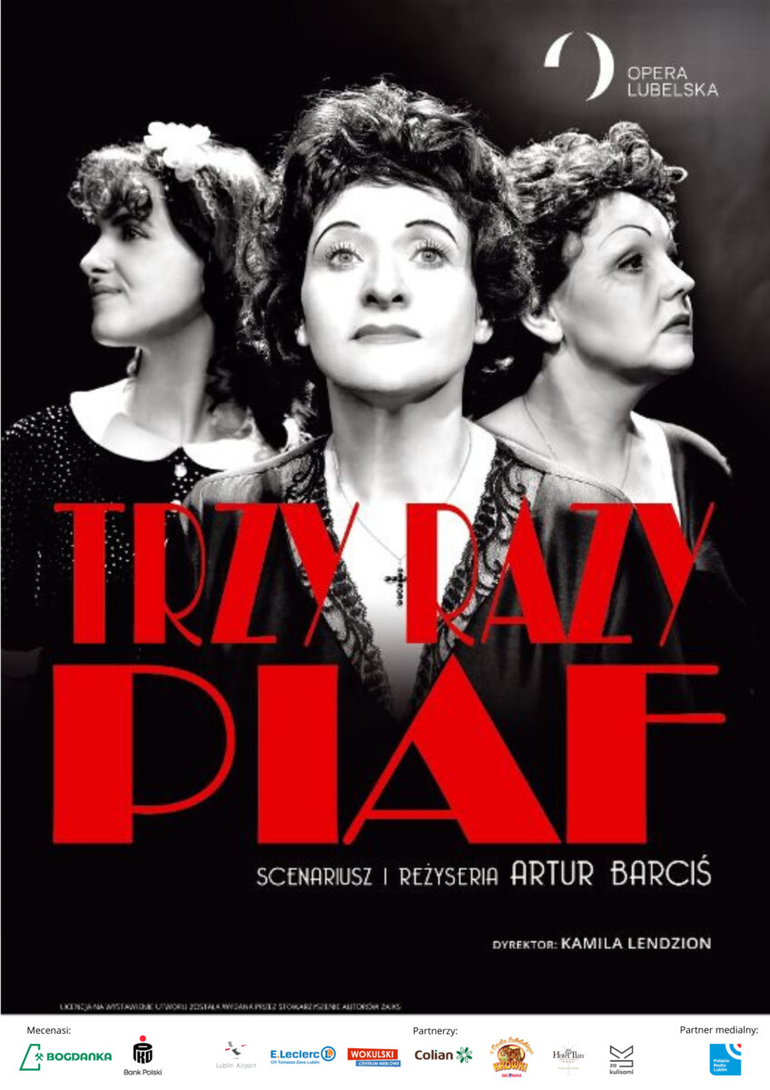 Trzy razy Piaf, plakat wydarzenia