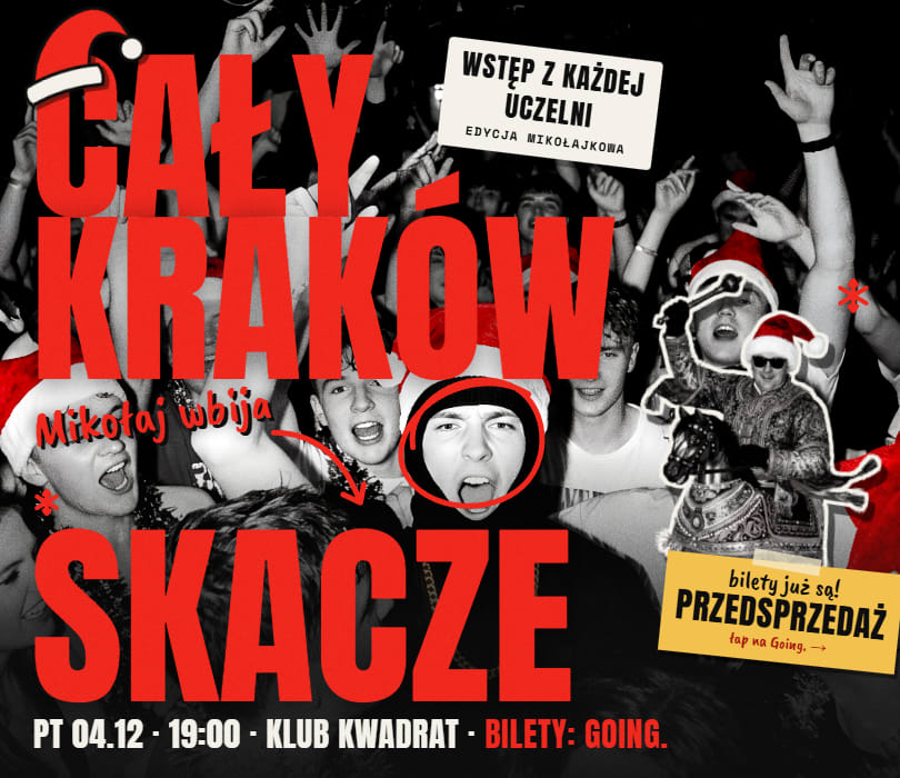 CAŁY KRAKÓW SKACZE – WIELKA INTEGRACJA STUDENCKA, plakat wydarzenia