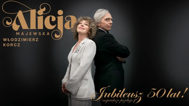 Alicja Majewska i Włodzimierz Korcz "Jubileusz 50 lat", plakat wydarzenia