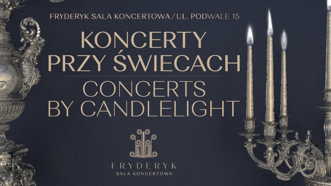 Koncert przy świecach w Sali Koncertowej Fryderyk, plakat wydarzenia
