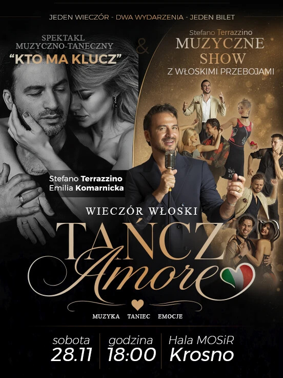 Wieczór Włoski "Tańcz Amore", plakat wydarzenia