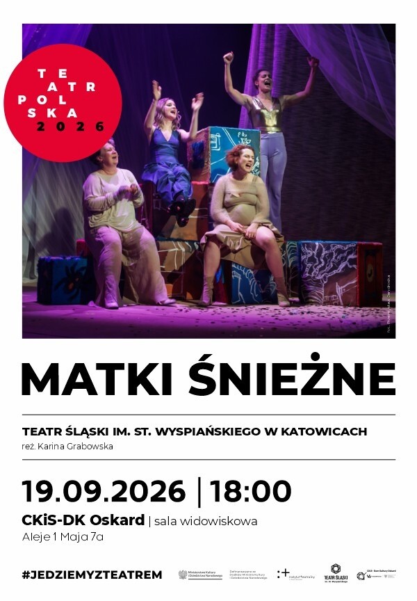 Teatr Polska 2026:„Matki śnieżne” — plakat