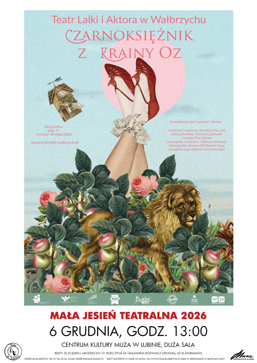CZARNOKSIĘŻNIK Z KRAINY OZ – TEATR LALKI I AKTORA W WAŁBRZYCHU, plakat wydarzenia