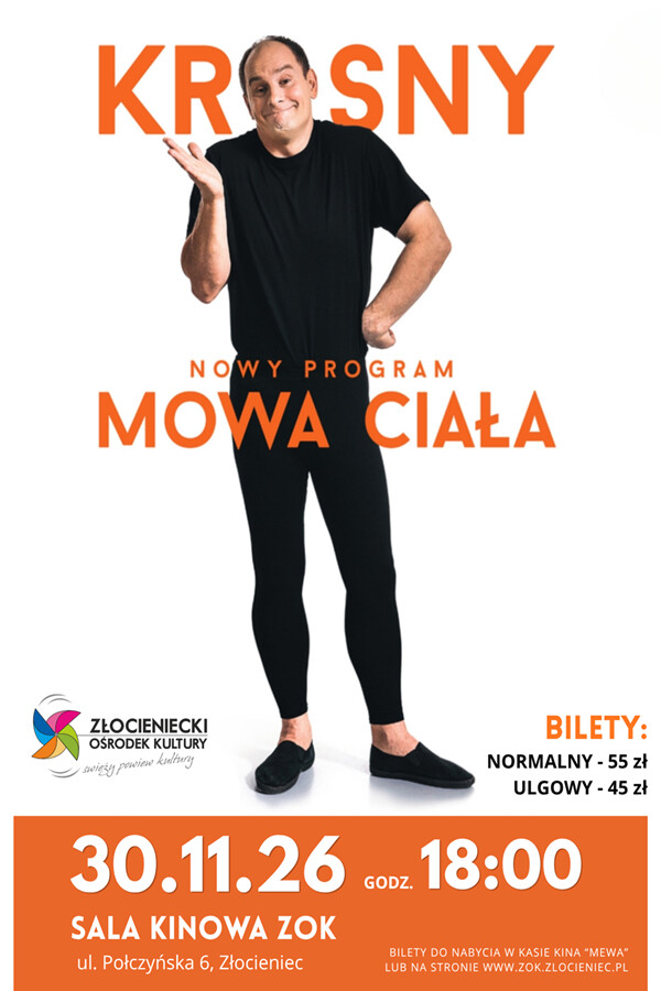 Spektakl „Mowa ciała”,, plakat wydarzenia