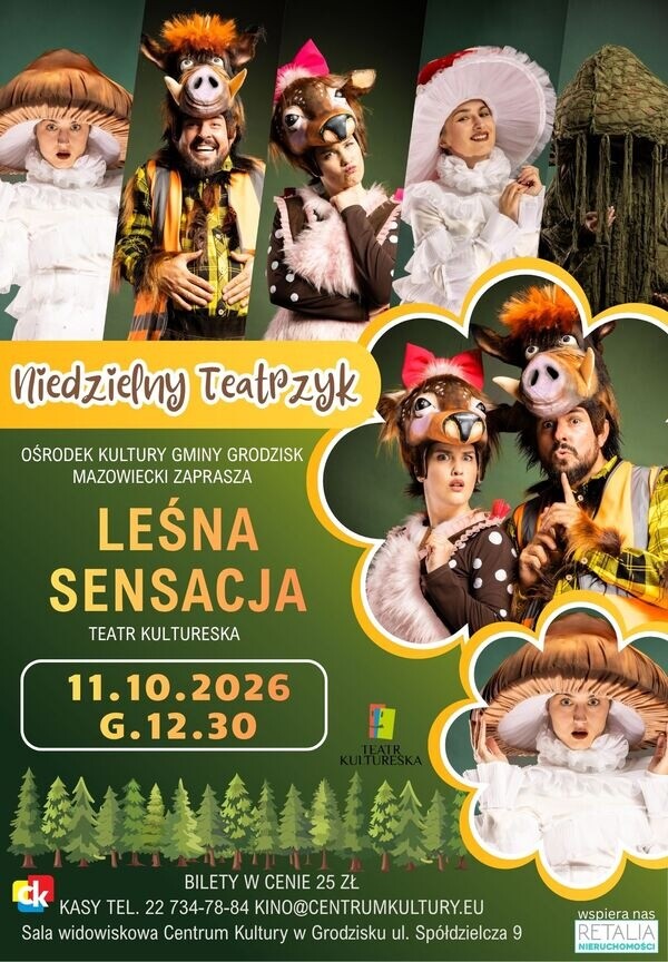 Niedzielny teatrzyk - "Leśna sensacja", plakat wydarzenia