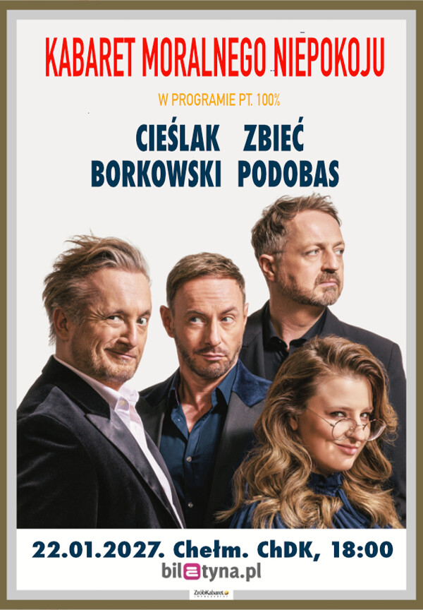 Kabaret Moralnego Niepokoju - 100%, plakat wydarzenia