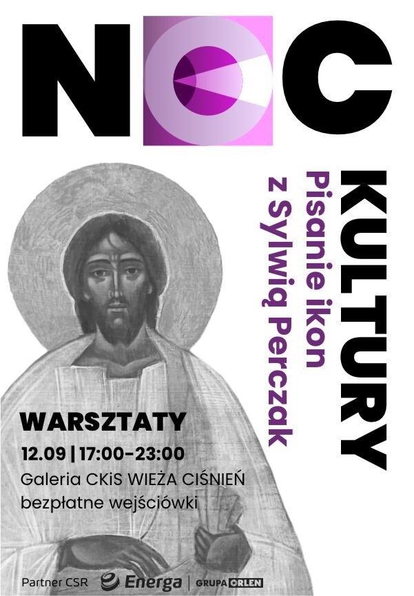 Noc Kultury: Pisanie ikon z Sylwią Perczak. Warsztaty, plakat wydarzenia