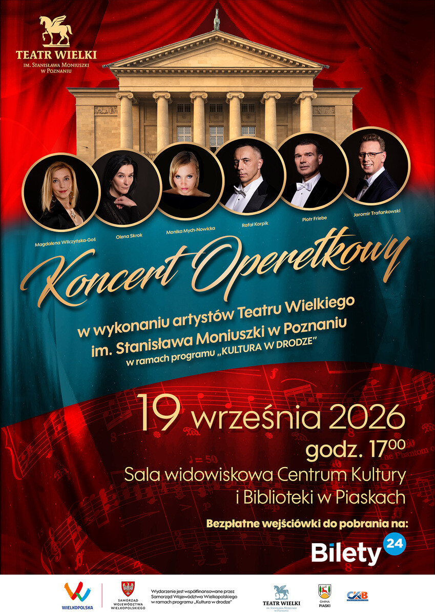 Koncert Operetkowy w wykonaniu artystów Teatru Wielkiego w Poznaniu