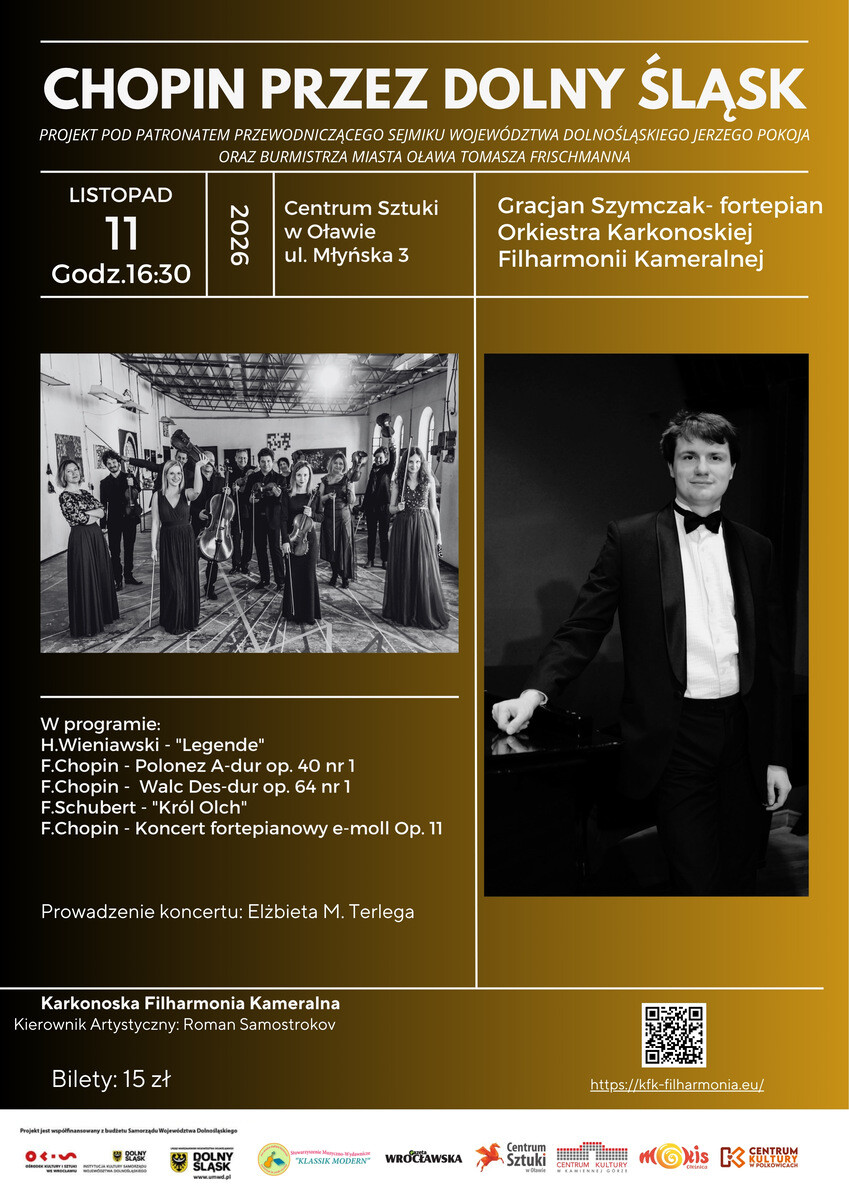CHOPIN PRZEZ DOLNY ŚLĄSK, plakat wydarzenia