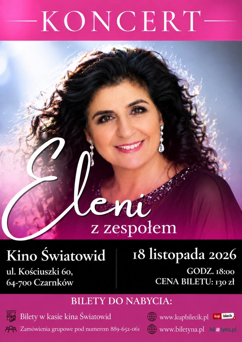 ELENI Z ZESPOŁEM – WYJĄTKOWY KONCERT W CZARNKOWIE, plakat wydarzenia