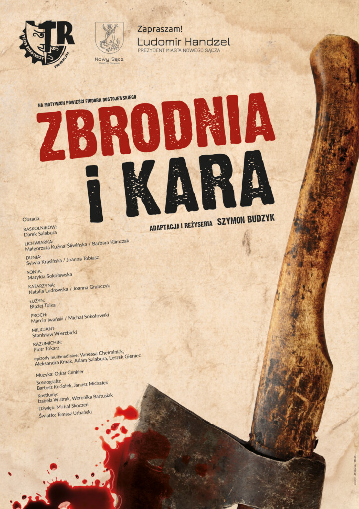 „Zbrodnia i kara” Teatr Robotniczy, plakat wydarzenia