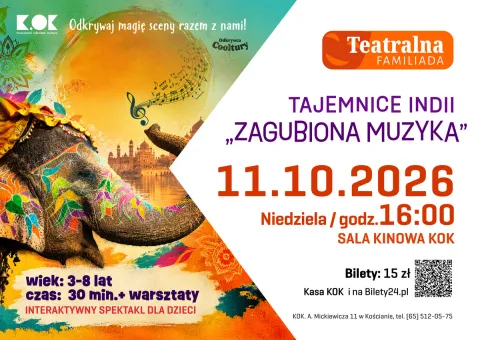 Zagubiona muzyka: Tajemnice Indii – interaktywny spektakl i warsztaty dla dzieci w KOK
